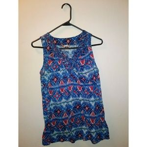 Red White Blue Pattern Tank Top